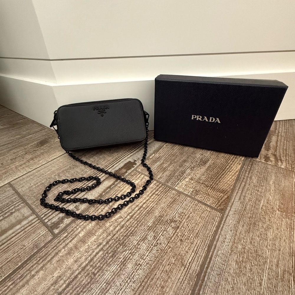 Prada Mini Bandoliera Crossbody Bag with Chain Strap